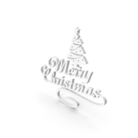 White Merry Christmas Banner PNG & PSD Images
