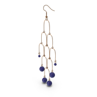 Long Blue Earrings PNG & PSD Images