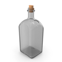 Empty Alcohol Bottle Clear With Cork PNG & PSD Images