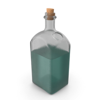 Bottle With Turquoise Fluid PNG & PSD Images
