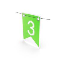 Garland Flag With Number 3 PNG & PSD Images