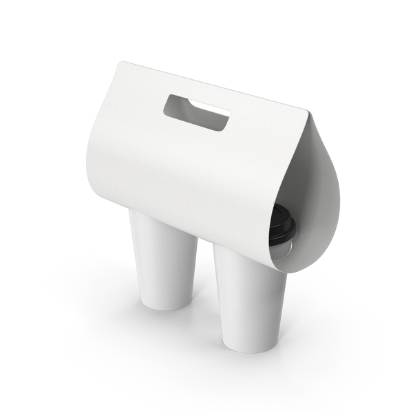 White Coffee Cup Carrier PNG & PSD Images