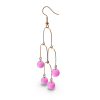Short Pink Earrings PNG & PSD Images
