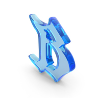 Blue Glass Stylish Gothic Font Capital Letter B PNG & PSD Images
