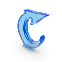 Blue Glass Stylish Gothic Font Capital Letter C PNG & PSD Images