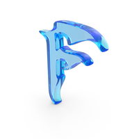 Blue Glass Stylish Gothic Font Capital Letter F PNG & PSD Images