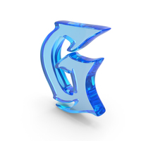 Blue Glass Stylish Gothic Font Capital Letter G PNG & PSD Images
