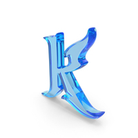 Blue Glass Stylish Gothic Font Capital Letter K PNG & PSD Images