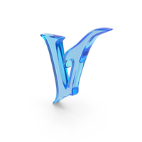 Blue Glass Stylish Gothic Font Capital Letter V PNG & PSD Images
