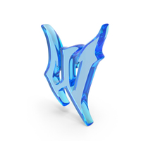Blue Glass Stylish Gothic Font Capital Letter W PNG & PSD Images