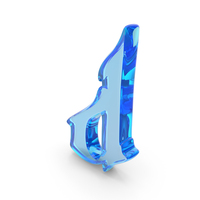 Blue Glass Stylish Gothic Font Small Letter D PNG & PSD Images