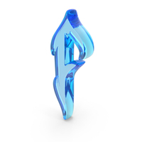 Blue Glass Stylish Gothic Font Small Letter F PNG & PSD Images
