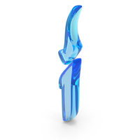 Blue Glass Stylish Gothic Font Small Letter I PNG & PSD Images