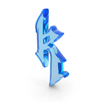 Blue Glass Stylish Gothic Font Small Letter K PNG & PSD Images