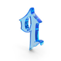 Blue Glass Stylish Gothic Font Small Letter Q PNG & PSD Images
