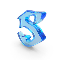 Blue Glass Stylish Gothic Font Small Letter S PNG & PSD Images