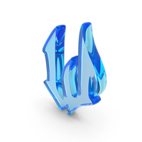 Blue Glass Stylish Gothic Font Small Letter W PNG & PSD Images