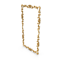 Gold Rectangular Wreaths Frame PNG & PSD Images