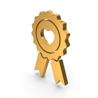 Gold Heart Badge Icon PNG & PSD Images