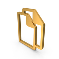 Gold Copy Files Symbol PNG & PSD Images