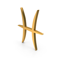 Gold Pisces Zodiac Icon PNG & PSD Images