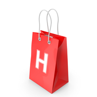 Red Shopping Bag With Letter H PNG & PSD Images