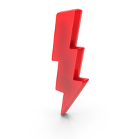 Red Thunderbolt Power Symbol PNG & PSD Images