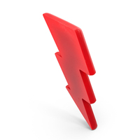 Red Thunderbolt Power Symbol PNG & PSD Images