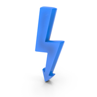 Blue Thunderbolt Power Arrow Symbol PNG & PSD Images