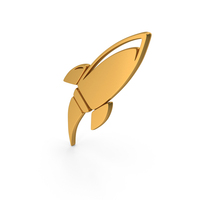 Gold Rocket Symbol PNG & PSD Images