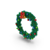 Christmas Wreath With Color Balls PNG & PSD Images