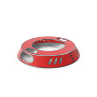 Scifi Element Painted Red Metal PNG & PSD Images