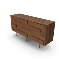Gio Ponti Walnut Chest PNG & PSD Images