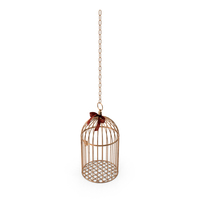 Hanging Gold Cage With A Bow PNG & PSD Images