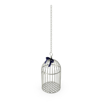 Hanging Metallic Cage With A Bow PNG & PSD Images
