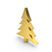CHRISTMAS TREE ICON GOLD PNG & PSD Images