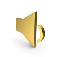 AUDIO VOLUME ICON GOLD PNG & PSD Images