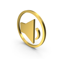 AUDIO VOLUME CIRLCE ICON GOLD PNG & PSD Images