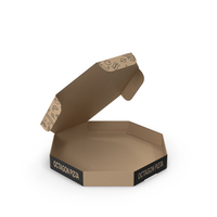 Craft Paper Octagonal Pizza Box PNG & PSD Images
