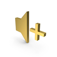 AUDIO VOLUME INCREASE ICON GOLD PNG & PSD Images