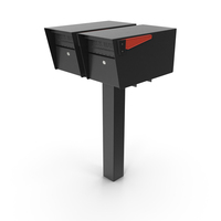 Mailbox Complete Twin Mount Cluster PNG & PSD Images
