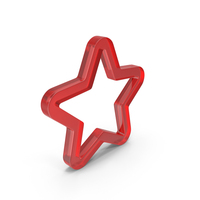 Five Pointed Red Glass Star PNG & PSD Images