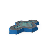 SciFi Element Painted Metal Blue PNG & PSD Images