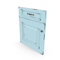 Kitchen Facade Classic Aged Blue PNG & PSD Images