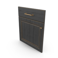 Classic Patina Black & Gold Kitchen Facade PNG & PSD Images