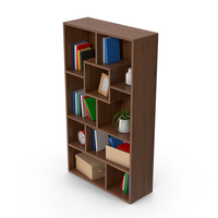Dark Wood Bookcase PNG & PSD Images