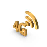 Gold 4G Signal Icon PNG & PSD Images