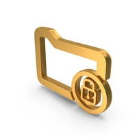 Folder Lock Icon Gold PNG & PSD Images