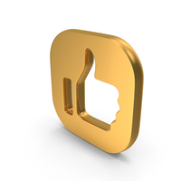 Gold Square Like Icon PNG & PSD Images