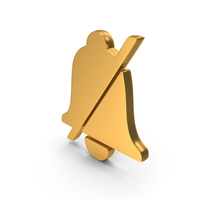 Mute Notification Bell Icon Gold PNG & PSD Images